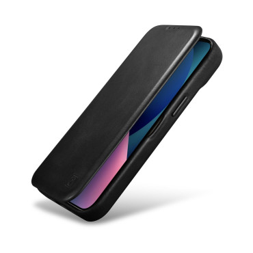 Kožené puzdro iPhone 14 s Magsafe CE Olejový vosk Premium Kožené kožené Flip