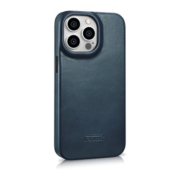 Läder iPhone 14 Pro Case med Magsafe CE Oil Wax Premium Leather Navy