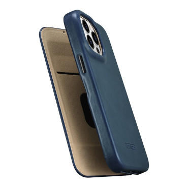 Läder iPhone 14 Pro Case med Magsafe CE Oil Wax Premium Leather Navy