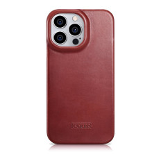Custodia in pelle iPhone 14 Pro con lembi magnetici Magsafe CE Oil Wax Pelle Premium Bordeaux