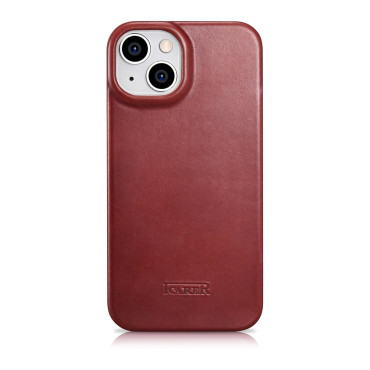 Usnje iPhone 14 plus primer z magsafe CE CE magnetni flip cela vosek premium usnje burgundy
