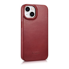 Kožený iPhone 14 Puzdro s Magsafe CE magnetický flip Cela Wax Premium Burgundy