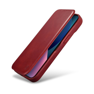 Usnje iPhone 14 plus primer z magsafe CE CE magnetni flip cela vosek premium usnje burgundy