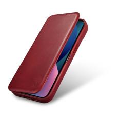 Usnje iPhone 14 plus primer z magsafe CE CE magnetni flip cela vosek premium usnje burgundy