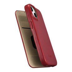 Usnje iPhone 14 plus primer z magsafe CE CE magnetni flip cela vosek premium usnje burgundy