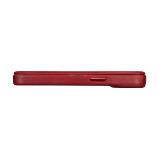 Usnje iPhone 14 plus primer z magsafe CE CE magnetni flip cela vosek premium usnje burgundy