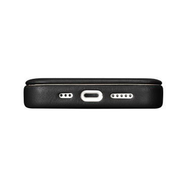 Usnje iPhone 14 z magnetnimi zavihki Magsafe CE Premium usnje črno