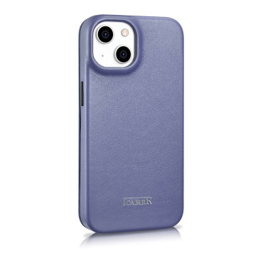 Läderfodral iPhone 14 med magnetisk flap Magsafe CE Premium Läderljus Lila