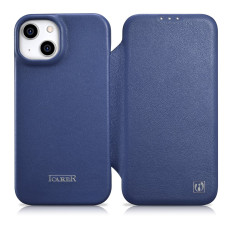 Case en cuir iPhone 14 avec rabat magnétique Magsafe CE Premium Cuir Navy