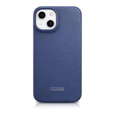 Kožené puzdro iPhone 14 s magnetickými klapkami Magsafe CE Premium Leather Navy