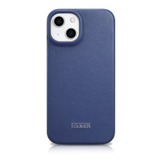Kožené puzdro iPhone 14 s magnetickými klapkami Magsafe CE Premium Leather Navy