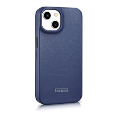 Kožené puzdro iPhone 14 s magnetickými klapkami Magsafe CE Premium Leather Navy