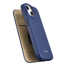 Kožené puzdro iPhone 14 s magnetickými klapkami Magsafe CE Premium Leather Navy