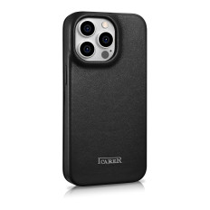 Leather case iPhone 14 Pro with magnetic flap Magsafe CE premium leather black