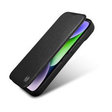 Läderfodral iPhone 14 Pro med magnetisk flap Magsafe CE Premium Läder Svart