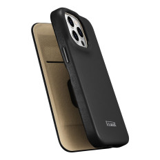 Leather case iPhone 14 Pro with magnetic flap Magsafe CE premium leather black