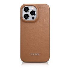 Kožené puzdro iPhone 14 Pro s magnetickým flip Magsafe CE Premium Leather Light Brown