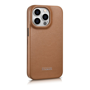 Kožené puzdro iPhone 14 Pro s magnetickým flip Magsafe CE Premium Leather Light Brown