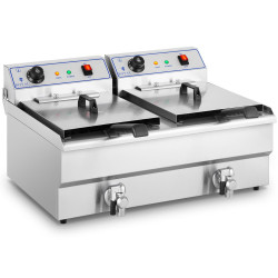 Divvietīga kamera divvietīga kamera fryer ar 400V krāniem - 2x10l