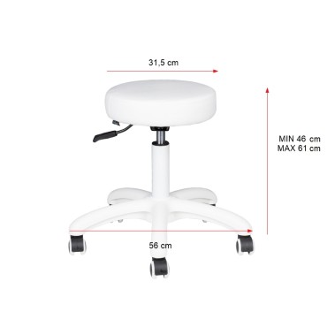 Tabouret cosmétique ACTIVESHOP AM-303-2 blanc — vue de face