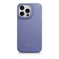 Caso de couro iPhone 14 Pro com flap magnético magsafe ce premium luz de couro roxo