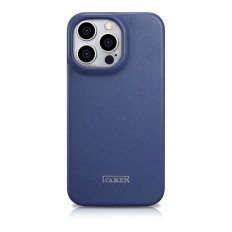 Kožené puzdro iPhone 14 Pro s magnetickou klapkou MAGSAFE CE Premium Kožené námorníctvo