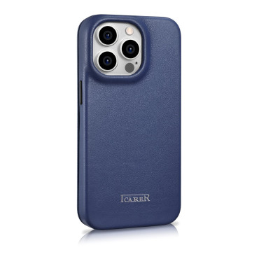 Kožené puzdro iPhone 14 Pro s magnetickou klapkou MAGSAFE CE Premium Kožené námorníctvo