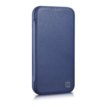 Kožené puzdro iPhone 14 Pro s magnetickou klapkou MAGSAFE CE Premium Kožené námorníctvo