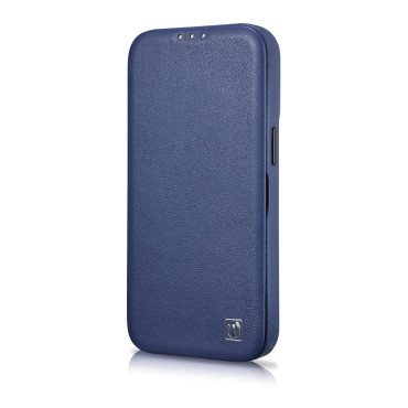 Kožené puzdro iPhone 14 Pro s magnetickou klapkou MAGSAFE CE Premium Kožené námorníctvo