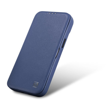 Kožené puzdro iPhone 14 Pro s magnetickou klapkou MAGSAFE CE Premium Kožené námorníctvo