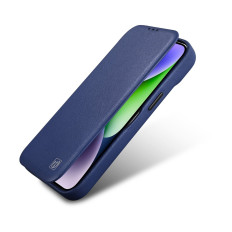 Kožené puzdro iPhone 14 Pro s magnetickou klapkou MAGSAFE CE Premium Kožené námorníctvo