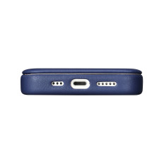 Kožené puzdro iPhone 14 Pro s magnetickou klapkou MAGSAFE CE Premium Kožené námorníctvo