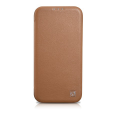 Lærveske iPhone 14 Plus med magnetiske klaffer Magsafe CE Premium Leather Light Bronze