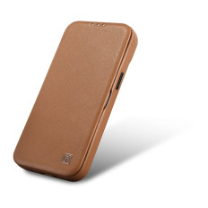 Lærveske iPhone 14 Plus med magnetiske klaffer Magsafe CE Premium Leather Light Bronze