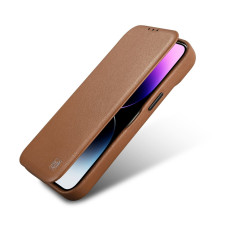 Lærveske iPhone 14 Plus med magnetiske klaffer Magsafe CE Premium Leather Light Bronze
