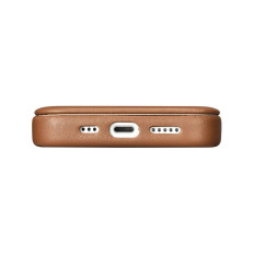 Lærveske iPhone 14 Plus med magnetiske klaffer Magsafe CE Premium Leather Light Bronze