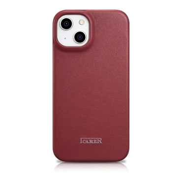 Kožené puzdro iPhone 14 plus s magnetickými klapkami Magsafe CE Premium Leather Burgundsko