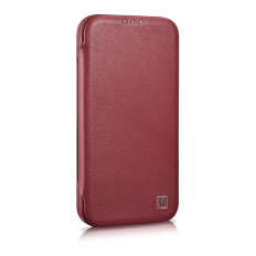 Lærveske iPhone 14 Plus med magnetiske klaffer Magsafe CE Premium Leather Burgundy