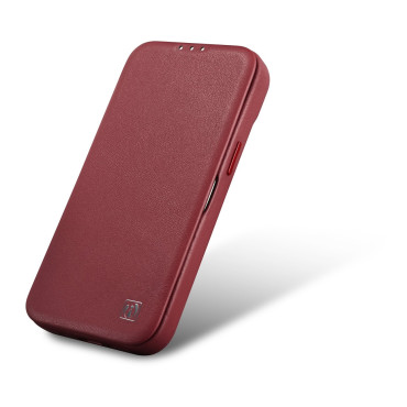 Kožené puzdro iPhone 14 plus s magnetickými klapkami Magsafe CE Premium Leather Burgundsko