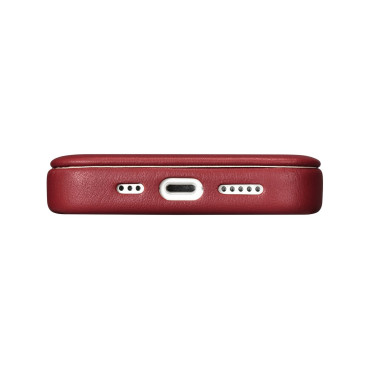 Δερμάτινη θήκη iPhone 14 Plus με μαγνητικά πτερύγια Magsafe CE Premium δέρμα Βουργουνδία