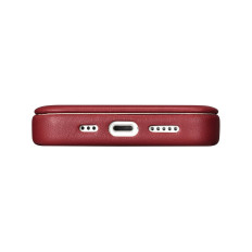 Ledertasche iPhone 14 Plus mit Magnetklappen Magssafe CE Premium Leder Burgund