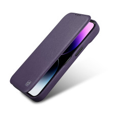 Kožené iPhone 14 Puzdro s Magsafe CE Premium Kožené kožené fialové