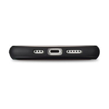Fall mit natürlicher Haut für iPhone 14 plus Lederölwachs dunkelbraun bedeckt