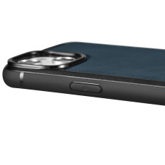 Prípad pokrytý prírodnou kožou do iPhone 14 plus kožené oleja vosk námorníctvo