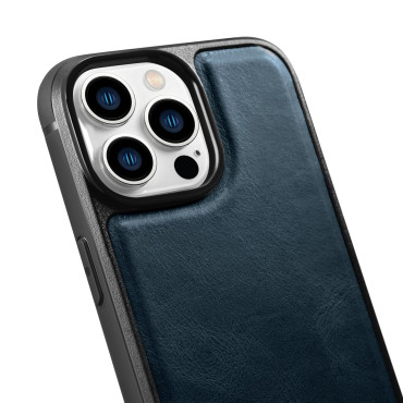 Prípad pokrytý prírodnou kožou pre iPhone 14 Pro Max kožené oleja vosk
