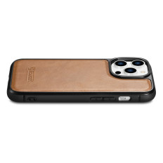 Caso coberto com a pele natural para iphone 14 pro max petróleo cera marrom marrom