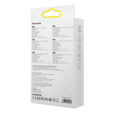 8In1 navadapter Starjoy USB-C för USB-C PD 3X USB-A HDMI RJ-45 SD TF GRAY