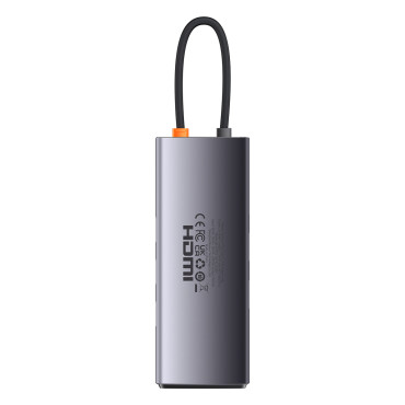 8N1 Adaptér HUB STARJOY USB-C pre USB-C PD 3X USB-A HDMI RJ-45 SD TF GRAY
