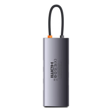 8in1 HUB adapteris Starjoy USB-C USB-C PD 3x USB-A HDMI RJ-45 SD TF Grey