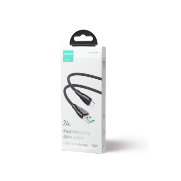 Cabo de cabo para iPhone USB - Lightning 2.4a Série SUPPASS 1.2 M Preto